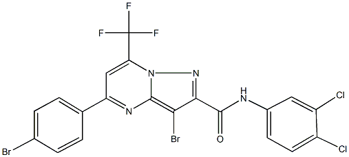 3-bromo-5-(4-bromophenyl)-N-(3,4-dichlorophenyl)-7-(trifluoromethyl)pyrazolo[1,5-a]pyrimidine-2-carboxamide Structure