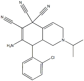 7-amino-8-(2-chlorophenyl)-2-isopropyl-2,3,8,8a-tetrahydro-5,5,6(1H)-isoquinolinetricarbonitrile|