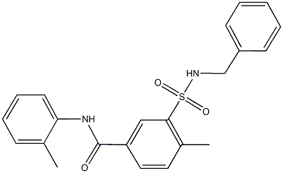 3-[(benzylamino)sulfonyl]-4-methyl-N-(2-methylphenyl)benzamide Structure