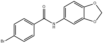 N-(1,3-benzodioxol-5-yl)-4-bromobenzamide 化学構造式