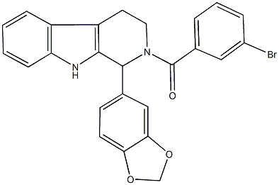 1-(1,3-benzodioxol-5-yl)-2-(3-bromobenzoyl)-2,3,4,9-tetrahydro-1H-beta-carboline 结构式