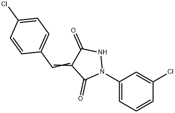 4-(4-chlorobenzylidene)-1-(3-chlorophenyl)-3,5-pyrazolidinedione Struktur