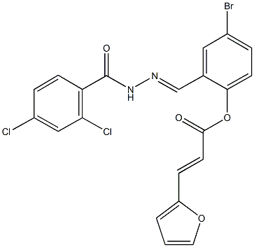 4-bromo-2-[2-(2,4-dichlorobenzoyl)carbohydrazonoyl]phenyl 3-(2-furyl)acrylate Structure