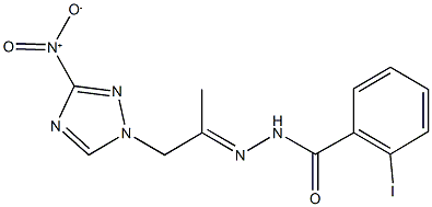 N'-(2-{3-nitro-1H-1,2,4-triazol-1-yl}-1-methylethylidene)-2-iodobenzohydrazide Structure