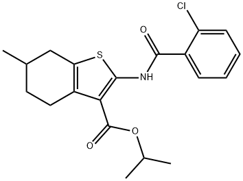 isopropyl 2-[(2-chlorobenzoyl)amino]-6-methyl-4,5,6,7-tetrahydro-1-benzothiophene-3-carboxylate Structure