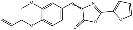 4-[4-(allyloxy)-3-methoxybenzylidene]-2-(2-furyl)-1,3-oxazol-5(4H)-one 化学構造式