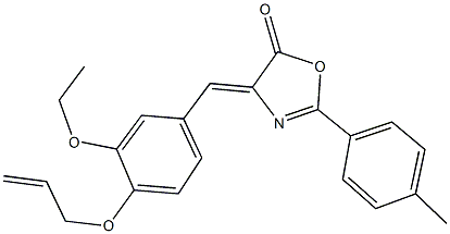 4-[4-(allyloxy)-3-ethoxybenzylidene]-2-(4-methylphenyl)-1,3-oxazol-5(4H)-one Struktur