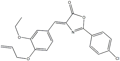 4-[4-(allyloxy)-3-ethoxybenzylidene]-2-(4-chlorophenyl)-1,3-oxazol-5(4H)-one 结构式