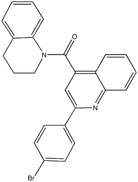 1-{[2-(4-bromophenyl)-4-quinolinyl]carbonyl}-1,2,3,4-tetrahydroquinoline 化学構造式