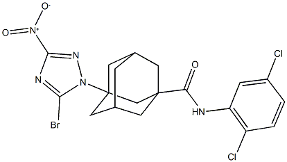 3-{5-bromo-3-nitro-1H-1,2,4-triazol-1-yl}-N-(2,5-dichlorophenyl)-1-adamantanecarboxamide 结构式