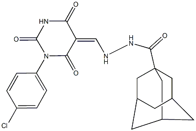 N'-[(1-(4-chlorophenyl)-2,4,6-trioxotetrahydro-5(2H)-pyrimidinylidene)methyl]-1-adamantanecarbohydrazide,362679-96-7,结构式