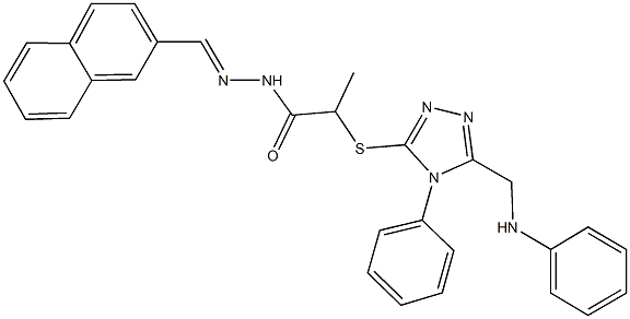 2-{[5-(anilinomethyl)-4-phenyl-4H-1,2,4-triazol-3-yl]sulfanyl}-N'-(2-naphthylmethylene)propanohydrazide|