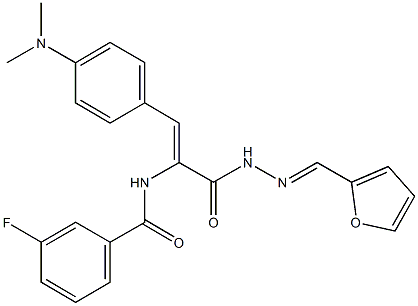 N-(2-[4-(dimethylamino)phenyl]-1-{[2-(2-furylmethylene)hydrazino]carbonyl}vinyl)-3-fluorobenzamide Structure