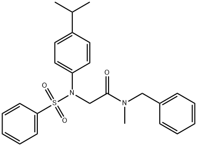 N-benzyl-2-[4-isopropyl(phenylsulfonyl)anilino]-N-methylacetamide 结构式