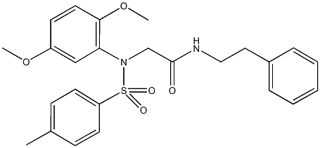 2-{2,5-dimethoxy[(4-methylphenyl)sulfonyl]anilino}-N-(2-phenylethyl)acetamide 结构式