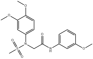 2-[3,4-dimethoxy(methylsulfonyl)anilino]-N-(3-methoxyphenyl)acetamide Structure