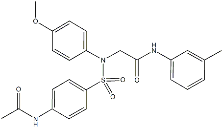 2-({[4-(acetylamino)phenyl]sulfonyl}-4-methoxyanilino)-N-(3-methylphenyl)acetamide Struktur