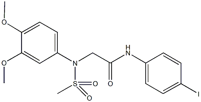 2-[3,4-dimethoxy(methylsulfonyl)anilino]-N-(4-iodophenyl)acetamide|