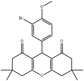 9-(3-bromo-4-methoxyphenyl)-3,3,6,6-tetramethyl-3,4,5,6,7,9-hexahydro-1H-xanthene-1,8(2H)-dione Structure