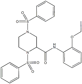 N-(2-ethoxyphenyl)-1,4-bis(phenylsulfonyl)-2-piperazinecarboxamide Struktur