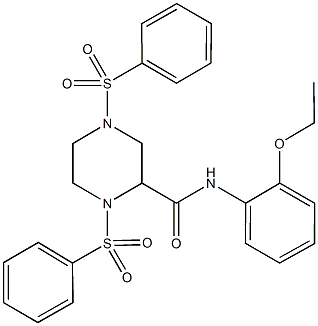 N-(2-ethoxyphenyl)-1,4-bis(phenylsulfonyl)-2-piperazinecarboxamide,363566-65-8,结构式