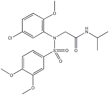 2-{5-chloro[(3,4-dimethoxyphenyl)sulfonyl]-2-methoxyanilino}-N-isopropylacetamide 结构式