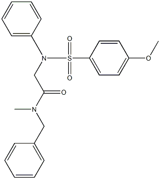 N-benzyl-2-[4-methoxy(phenylsulfonyl)anilino]-N-methylacetamide 化学構造式