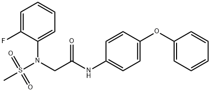 2-[2-fluoro(methylsulfonyl)anilino]-N-(4-phenoxyphenyl)acetamide 化学構造式