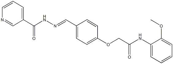 N-(2-methoxyphenyl)-2-{4-[2-(3-pyridinylcarbonyl)carbohydrazonoyl]phenoxy}acetamide Structure