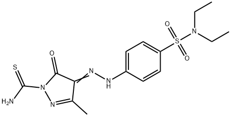 4-({4-[(diethylamino)sulfonyl]phenyl}hydrazono)-3-methyl-5-oxo-4,5-dihydro-1H-pyrazole-1-carbothioamide,363591-67-7,结构式