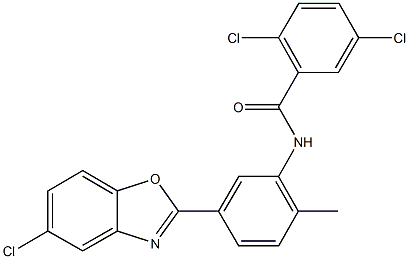 2,5-dichloro-N-[5-(5-chloro-1,3-benzoxazol-2-yl)-2-methylphenyl]benzamide Structure