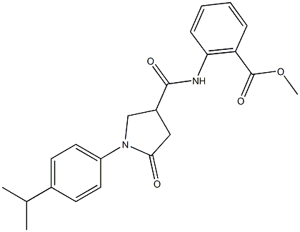 methyl 2-({[1-(4-isopropylphenyl)-5-oxo-3-pyrrolidinyl]carbonyl}amino)benzoate 结构式