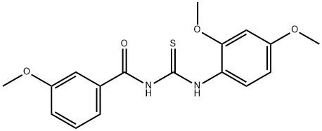 N-(2,4-dimethoxyphenyl)-N'-(3-methoxybenzoyl)thiourea 化学構造式