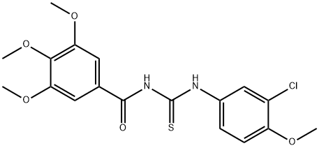 N-(3-chloro-4-methoxyphenyl)-N'-(3,4,5-trimethoxybenzoyl)thiourea 结构式