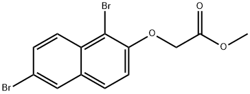 methyl [(1,6-dibromo-2-naphthyl)oxy]acetate 化学構造式