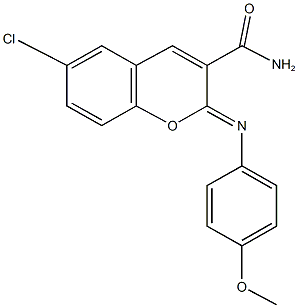 6-chloro-2-[(4-methoxyphenyl)imino]-2H-chromene-3-carboxamide|