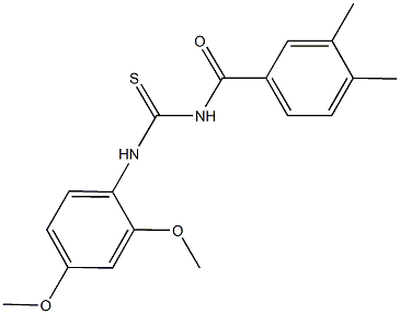 N-(2,4-dimethoxyphenyl)-N'-(3,4-dimethylbenzoyl)thiourea 结构式