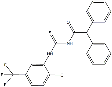 N-[2-chloro-5-(trifluoromethyl)phenyl]-N'-(diphenylacetyl)thiourea Struktur