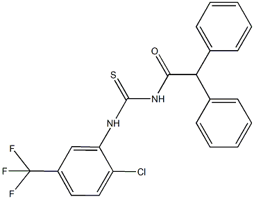 N-[2-chloro-5-(trifluoromethyl)phenyl]-N'-(diphenylacetyl)thiourea 结构式