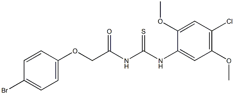 N-[(4-bromophenoxy)acetyl]-N'-(4-chloro-2,5-dimethoxyphenyl)thiourea Struktur