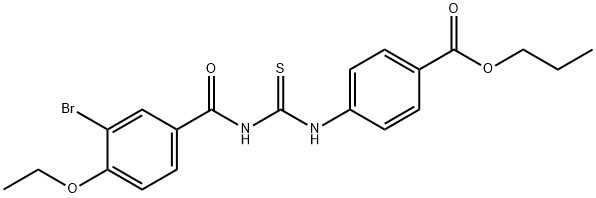 propyl 4-({[(3-bromo-4-ethoxybenzoyl)amino]carbothioyl}amino)benzoate 结构式