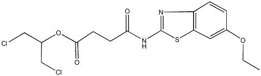 2-chloro-1-(chloromethyl)ethyl 4-[(6-ethoxy-1,3-benzothiazol-2-yl)amino]-4-oxobutanoate,364620-49-5,结构式