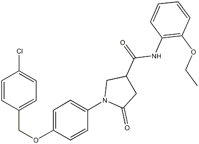 1-{4-[(4-chlorobenzyl)oxy]phenyl}-N-(2-ethoxyphenyl)-5-oxo-3-pyrrolidinecarboxamide,364620-63-3,结构式