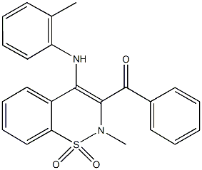 [2-methyl-1,1-dioxido-4-(2-toluidino)-2H-1,2-benzothiazin-3-yl](phenyl)methanone 化学構造式