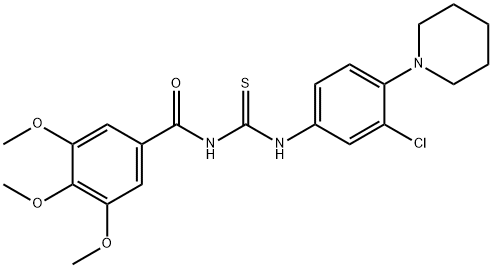 N-[3-chloro-4-(1-piperidinyl)phenyl]-N'-(3,4,5-trimethoxybenzoyl)thiourea 化学構造式