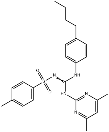 N-{(4-butylanilino)[(4,6-dimethyl-2-pyrimidinyl)amino]methylene}-4-methylbenzenesulfonamide 化学構造式