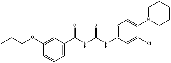 N-[3-chloro-4-(1-piperidinyl)phenyl]-N'-(3-propoxybenzoyl)thiourea,364627-53-2,结构式