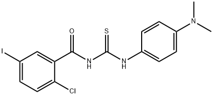 N-(2-chloro-5-iodobenzoyl)-N'-[4-(dimethylamino)phenyl]thiourea Struktur