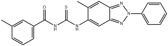 N-(3-methylbenzoyl)-N'-(6-methyl-2-phenyl-2H-1,2,3-benzotriazol-5-yl)thiourea 化学構造式