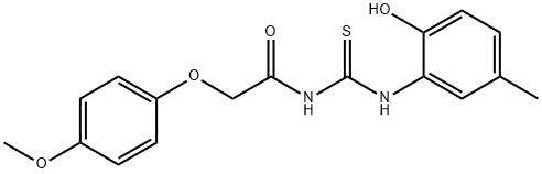 N-(2-hydroxy-5-methylphenyl)-N'-[(4-methoxyphenoxy)acetyl]thiourea,364740-33-0,结构式